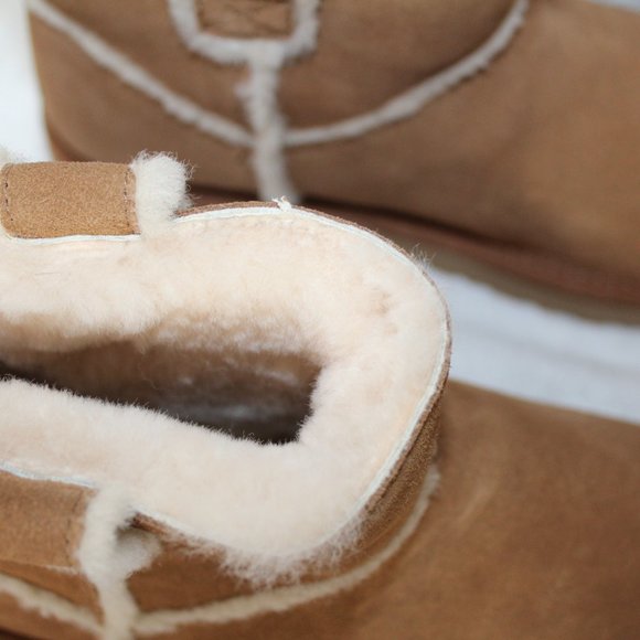 UGG NEW MINI SPILL SEAM SUEDE BOOTS CHESTNUT 10 11 - Picture 4 of 8